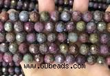 CCB791 15.5 inches 8mm faceted round jasper gemstone beads wholesale