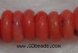 CCB80 15.5 inches 5*9mm roundel pale red coral beads Wholesale