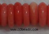 CCB81 15.5 inches 5*13mm roundel pale red coral beads Wholesale