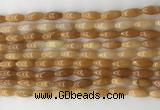 CCB812 15.5 inches 5*12mm rice pink aventurine beads wholesale