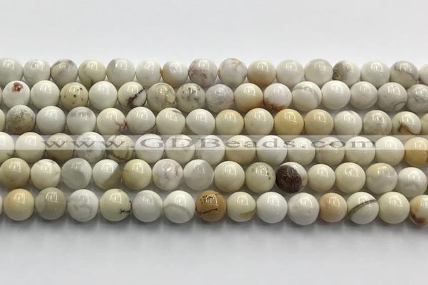 CCB820 15.5 inches 8mm round ivory jasper gemstone beads wholesale