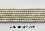 CCB824 15.5 inches 6mm round matte ivory jasper gemstone beads wholesale