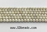 CCB825 15.5 inches 8mm round matte ivory jasper gemstone beads wholesale