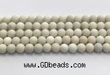 CCB826 15.5 inches 10mm round matte ivory jasper gemstone beads wholesale