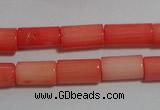 CCB84 15.5 inches 5*10mm column pink coral beads Wholesale