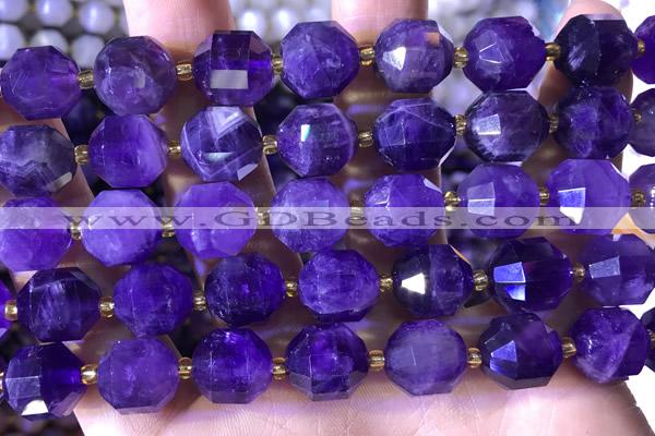 CCB850 15.5 inches 11*12mm faceted amethyst beads wholesale