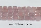 CCB888 11*15mm-12*16mm faceted cuboid rose quartz beads wholesale