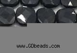 CCB913 15.5 inches 8*8mm faceted square black onyx beads