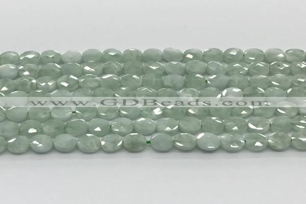 CCB924 15.5 inches 6*8mm faceted oval green angel skin beads