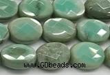 CCB926 15.5 inches 6*8mm faceted oval grass agate beads