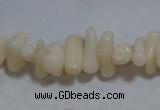 CCB93 15.5 inch 4*11mm irregular branch white coral chip beads