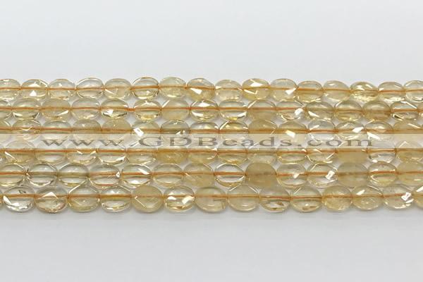 CCB931 15.5 inches 8*10mm faceted oval citrine beads