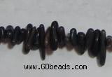 CCB94 15.5 inch 4*11mm irregular branch dark grey coral chip beads