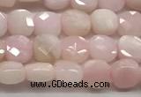 CCB976 15.5 inches 6*6mm faceted square pink opal beads