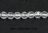 CCC207 15.5 inches 6mm faceted round grade AB natural white crystal beads