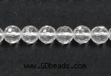 CCC208 15.5 inches 8mm faceted round grade AB natural white crystal beads