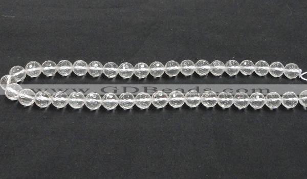 CCC209 15.5 inches 10mm faceted round grade AB natural white crystal beads