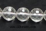 CCC212 15.5 inches 16mm faceted round grade AB natural white crystal beads