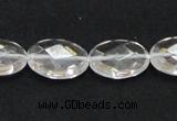 CCC226 13*18mm faceted oval grade AB natural white crystal beads