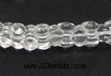 CCC239 9*12mm double heart-shaped grade AB natural white crystal beads