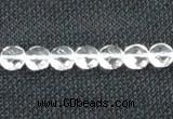 CCC271 15 inches 8mm faceted coin grade A natural white crystal beads