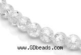 CCC39 15.5 inches 4mm round crackle white crystal beads Wholesale