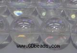 CCC404 15.5 inches 12mm round AB-color white crystal beads