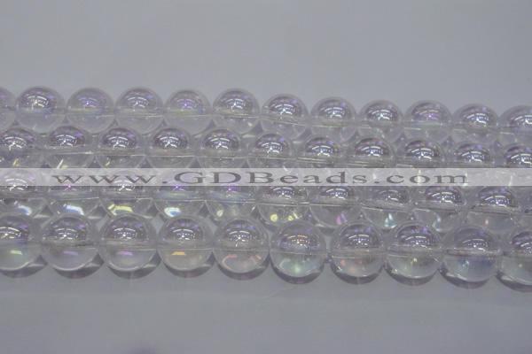 CCC404 15.5 inches 12mm round AB-color white crystal beads