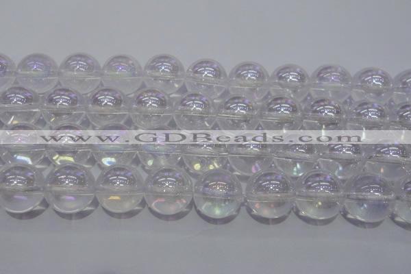 CCC405 15.5 inches 14mm round AB-color white crystal beads