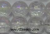 CCC414 15.5 inches 12mm faceted round AB-color white crystal beads