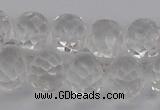 CCC500 15.5 inches 8*12mm faceted teardrop white crystal beads