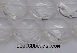 CCC508 15.5 inches 20mm faceted coin natural white crystal beads