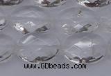 CCC516 15.5 inches 15*20mm faceted oval natural white crystal beads