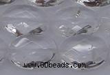 CCC517 15.5 inches 18*25mm faceted oval natural white crystal beads