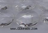 CCC518 15.5 inches 20*30mm faceted oval natural white crystal beads