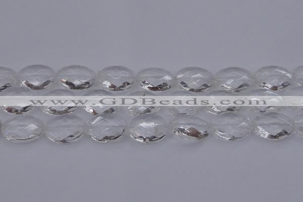 CCC518 15.5 inches 20*30mm faceted oval natural white crystal beads