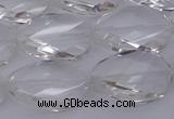 CCC520 15.5 inches 15*20mm twisted & faceted oval white crystal beads