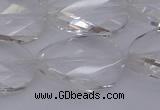 CCC522 15.5 inches 20*30mm twisted & faceted oval white crystal beads