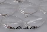 CCC525 15.5 inches 15*20mm twisted & faceted teardrop white crystal beads