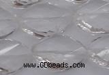 CCC526 15.5 inches 18*25mm twisted & faceted teardrop white crystal beads