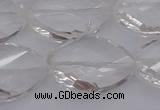 CCC527 15.5 inches 20*30mm twisted & faceted teardrop white crystal beads