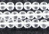 CCC611 15.5 inches 6mm faceted round matte natural white crystal beads