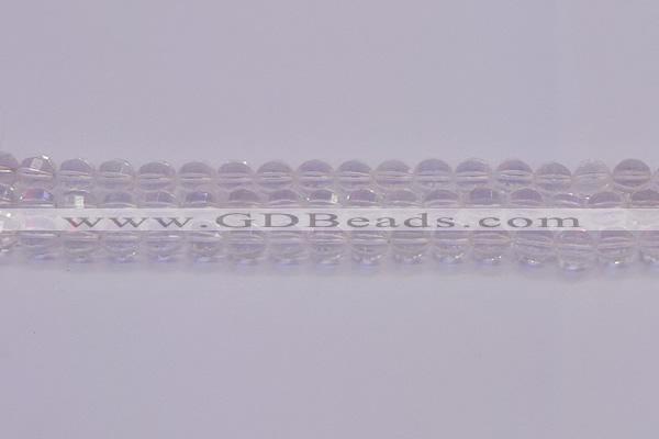 CCC621 15.5 inches 6mm faceted round natural white crystal beads