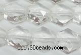 CCC750 15.5 inches 14*14mm faceted hexagon natural white crystal beads