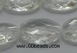 CCC805 15.5 inches 18*25mm faceted oval natural white crystal beads