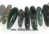 CCH05 16 inches moss agate chips gemstone beads wholesale