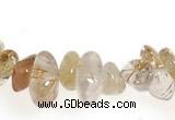 CCH11 16 inches quartz rutilated chips gemstone beads wholesale