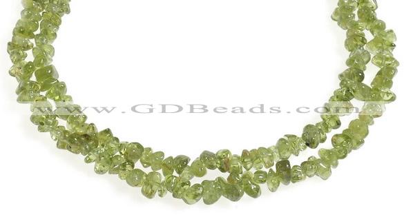 CCH16 35 inches green peridot chips gemstone beads wholesale