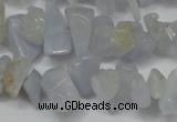 CCH218 34 inches 5*8mm blue chalcedony chips gemstone beads wholesale