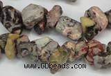 CCH226 34 inches 5*8mm red leopard skin jasper chips beads wholesale